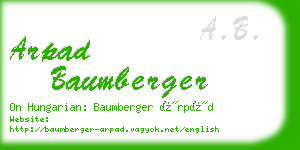 arpad baumberger business card